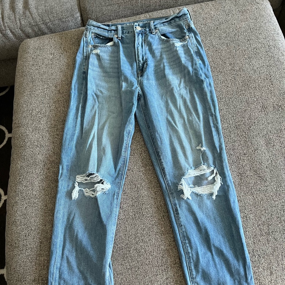 Women's Blue Distressed Jeans